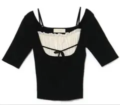 andmary Mew frill tops black