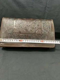 牛革製 モロッコ柄クラッチバッグ 手作り品