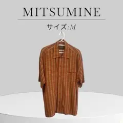 美品 三峰 チェック柄 半袖シャツ Mサイズ イタリア製生地 メンズ 春夏