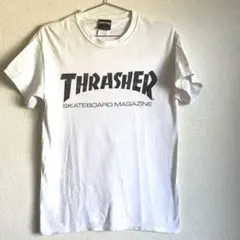 古着THRASHER ロゴプリント ホワイトTシャツ