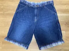 swagger 34 裏地チェック デニムハーフパンツ スワッガー