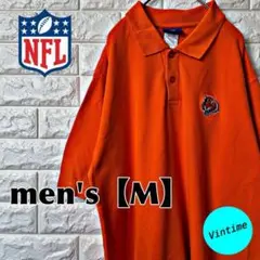 AM36【NFL】刺繍ロゴポロシャツ【メンズM】オレンジ