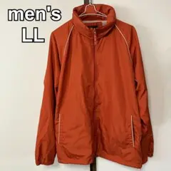 メンズジャンパー　ジップアップ　メッシュ裏地　アウトドア　ワーク　オレンジ　LL