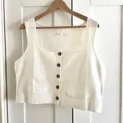 【未使用】H&M ニット ベスト 白