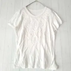 美品 レキップ Tシャツ オフホワイト 刺繍 38