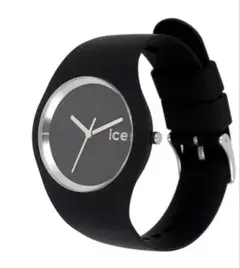 ice watch ブラック シリコン腕時計