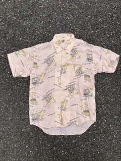 90s ヴィンテージ　半袖シャツ　古着　シングルステッチ　総柄