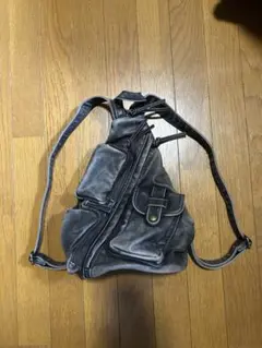y2k faded leather shoulder bag backpack