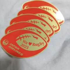 JAL 限定ステッカー　We ♡ Rugby 2023年 5枚セット