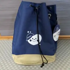 トヨピー　巾着リュックサック　 ネイビー/ベージュ