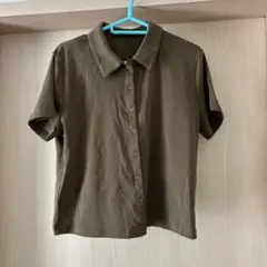ユニクロ　ブラウン 半袖ボタンシャツ XL 未使用品