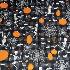 Riley Blake Designs ハロウィン生地 骸骨とカボチャ