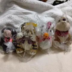 ぬいぐるみセット（犬、トラ、ニワトリ、猿）