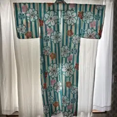 レディース　新品　浴衣 青と白の花柄