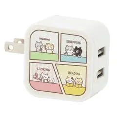 ☆新品☆ ACアダプター USB-A ふくふくにゃんこ ハピンズ (コミック柄)