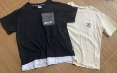カジュアルTシャツ 黒とクリーム色 2枚セット