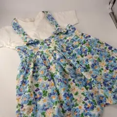 女の子　半袖　花柄　リボン　トップス　ワンピース　momy Pop　110