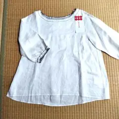 DoCLASSE　リネン オフホワイト チュニック 五分袖