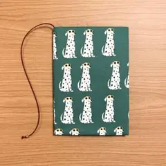 《 四六判》ブックカバー ハンドメイド ダルメシアン グリーン