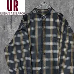 URBAN RESEARCH アーバンリサーチ バンドカラーシャツ チェック柄