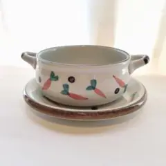ヴィンテージ　にんじん柄　シチュー皿