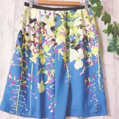 Aylesbury 花柄 フレアスカート Lサイズ 青 春夏 上品 美品