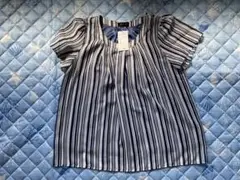 新品 タグ付き Mサイズ ストライプ ブラウス Lサイズ