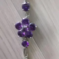アメジスト花デザイン ブレスレット