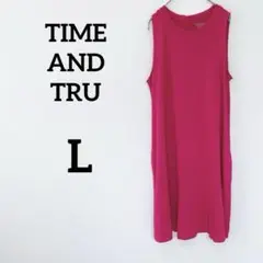 TIME AND TRU 【L】ノースリーブロングワンピース ピンク