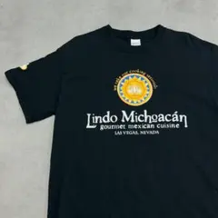 永沢くん似の太陽　イラスト　袖プリント　半袖　Tシャツ　古着　ブラック　M