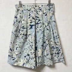 MAKELETキュロットパンツ　花柄総柄　膝丈ショートパンツa1460