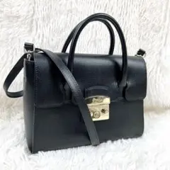 ☆極美品☆FURLA フルラ メトロポリス サッチェルS ブラック ショルダー