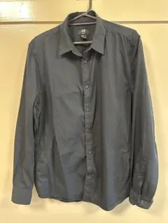 在庫処分H&M スリムフィットブラック長袖シャツM