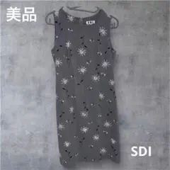 値下げ！SDI グレー花柄ノースリーブワンピース　サイズ表記なし