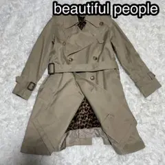 高級 beautiful people トレンチコート ヒョウ柄 ライナー付き