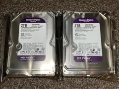 ウェスタンデジタル 2TB パープル 2個セット 2025年製 2023年製