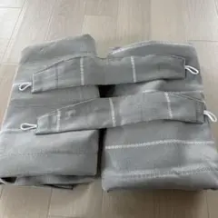 グレー ストライプ カーテンフック付き