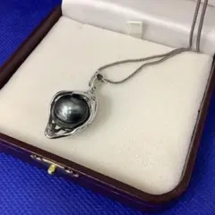 極美品 黒蝶真珠 南洋真珠 プラチナ900 オーロラグリーン