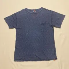 エターナル備中倉敷工房凹凸スラブコットン生地インディゴTシャツ 藍染め（ニ）M