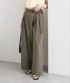 【新品】mystic ラップタックワイドパンツ ブラウン 完売カラー