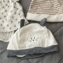未使用 PETIT BATEAU など ベビー帽子 3点セット 44cm