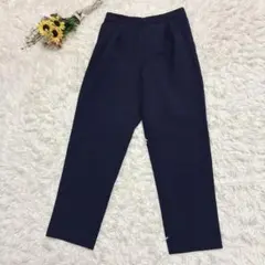 BODY DESSERT　テーパードパンツ　スラックス　後ろゴム　ボトムス　紺L