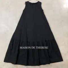 MAISON DE THERESE ノースリーブワンピース 無地 黒 MDT