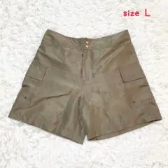 水着用 薄手 ブラウン ショートパンツ ポリエステル100%【L】通気性 軽い