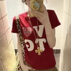 新品 Y2K 平成 韓国 ストリート ピチT レディース 平成 ロゴT L