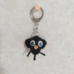 あみぐるみ 八咫烏　ヤタガラス　キーホルダー 黒
