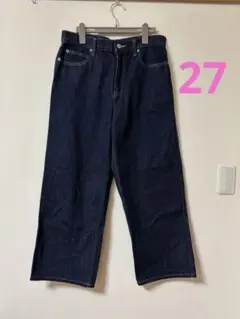 ユニクロ バギージーンズ 27インチ NAVY 451193