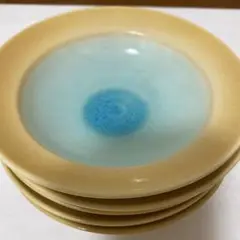 青い円形模様の皿10枚セット