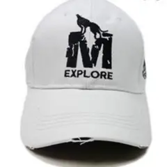 ◆キャップ 白　キャップ EXPLORE アメカジ サーフ系 白1408