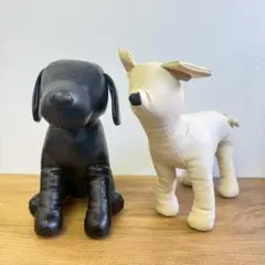 犬 ぬいぐるみ 2体セット ペットマネキン トルソー ディスプレイ